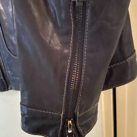 Black Rivet Men’s Leather Zip Up Jacket Size Large - Picture 4 of 7